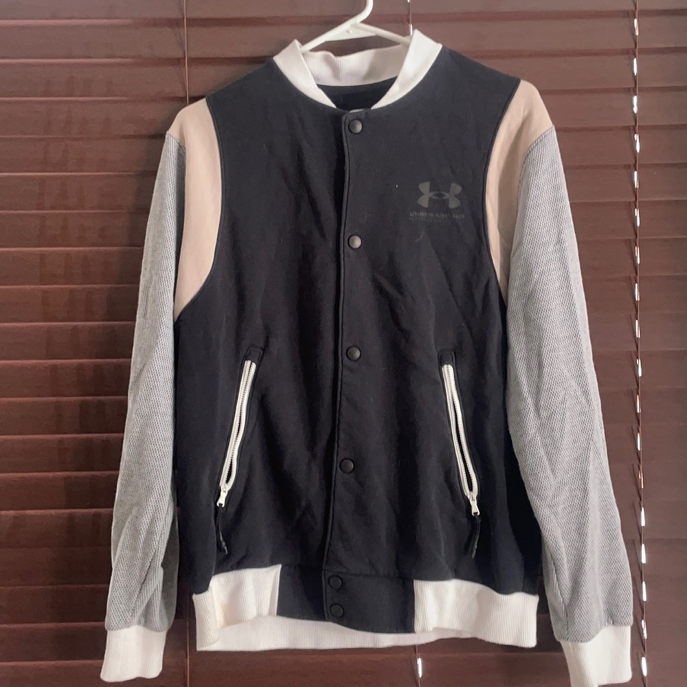 Under Armor button down varsity style jacket